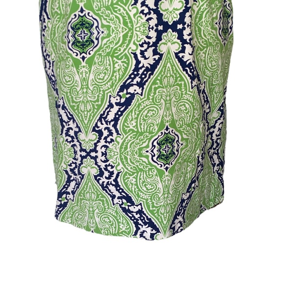 J. McLaughlin Harbor Green Blue Marrakesh Paisley Collared Tunic Shirt Dress - 2 - Picture 3 of 11